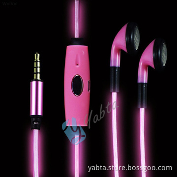 3.5mm Plug Popular Lighting Earphone EL Lighting LED Earbuds